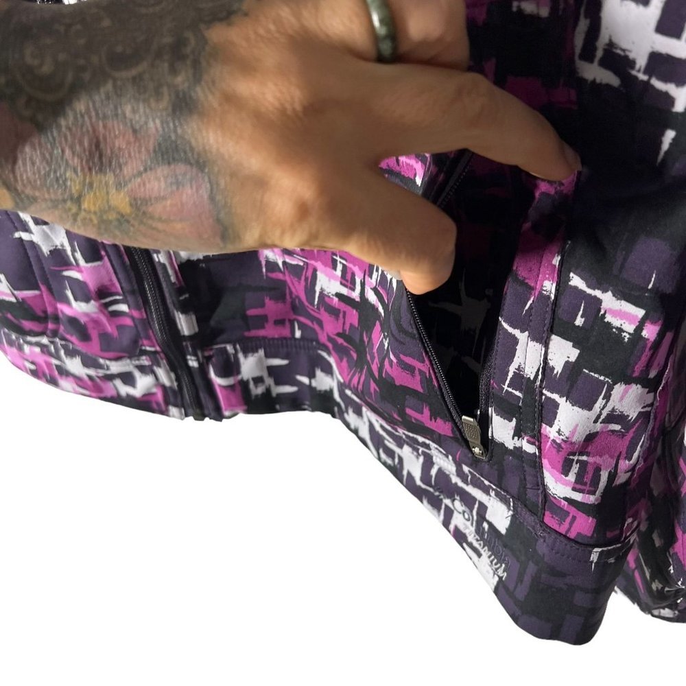 Columbia Purple Print Zip Up Lined Hooded Jacket XL - Picture 5 of 10